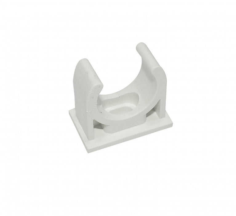 Abrazadera para tubo PVC 20mm blanco. Clickbox