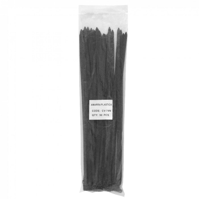 Amarra Plástica Nylon 7.2x400mm Negra - Paquete Clickbox