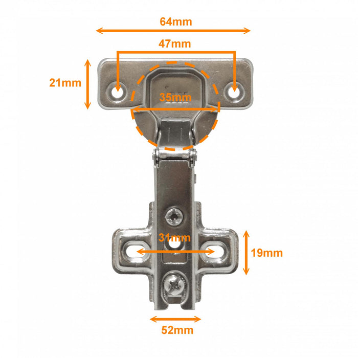 Bisagra Recta Reten 35mm para Mueble Clickbox