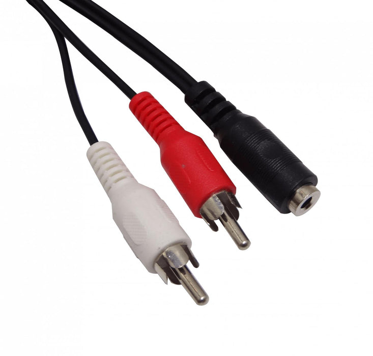 Cable de Audio 2-RCA-M a 1-3,5mm-H 0,5m Clickbox
