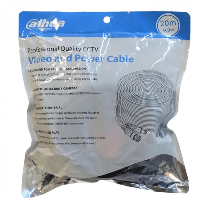Cable coaxial CCTV DAHUA 20mt BNC-M/M Plug-M/H Clickbox