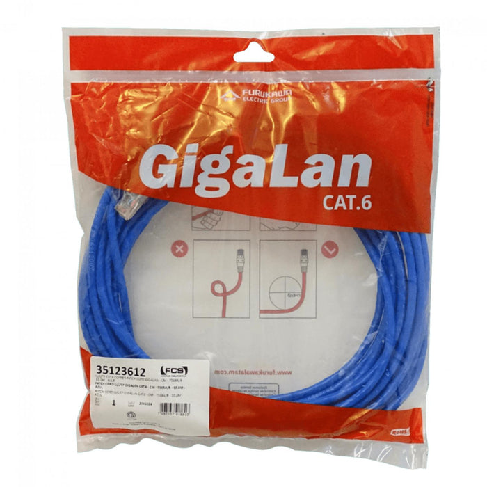 Cable de conexión Cat6 FURUKAWA 10mt Azul U/UTP Clickbox