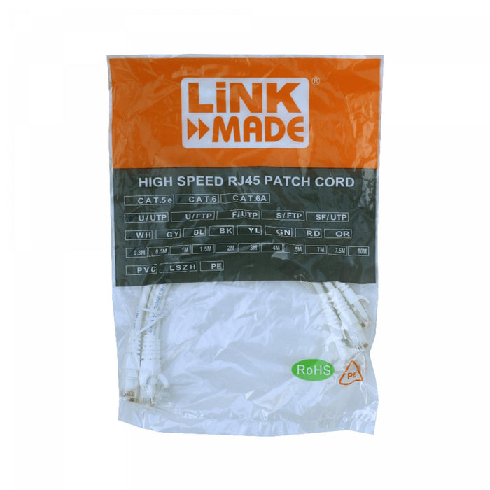 Cable de conexión Cat6 UTP de 30 cm, blanco, Clickbox