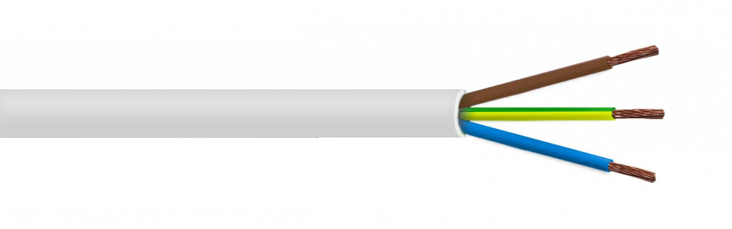 Cable eléctrico blanco RVV 3x1,0mm 100m Clickbox