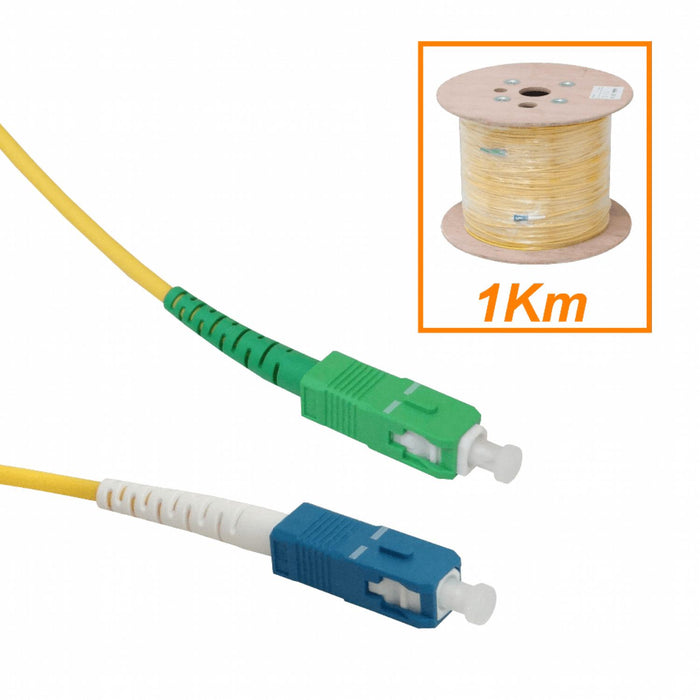 Cable de fibra óptica monomodo 1km SC/APC-SC/UPC Clickbox