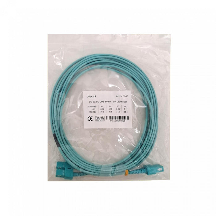 Cable de fibra óptica SC-SC OM3 multimodo 5mt Clickbox