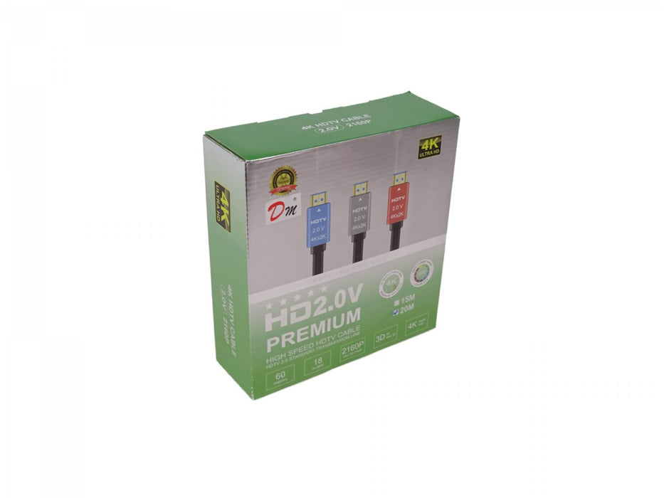 Cable HDMI-M HDMI-M 20m 4K 2160p v2.0 3D Clickbox