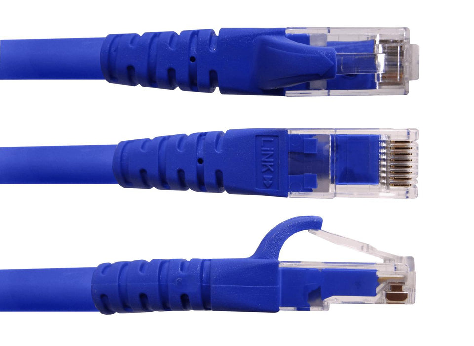 Cable de parche azul Cat6 de 50cm inyectado con Clickbox