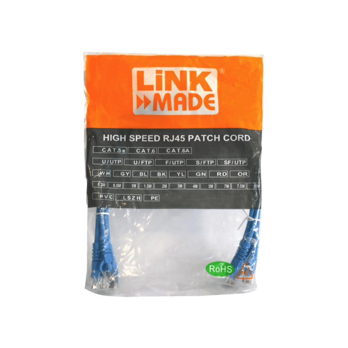 Cable de parche azul Cat6 de 50cm inyectado con Clickbox