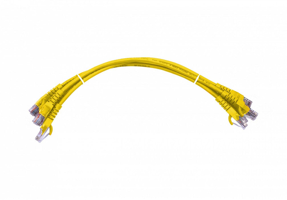 Cable de parche Cat5E amarillo de 30 cm inyectado Clickbox