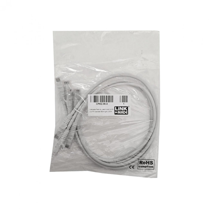 Cable de parche CAT6 gris de 60 cm inyectado con Clickbox