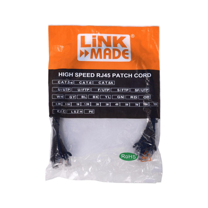 Cable de parche CAT6 LINKMADE 4un 50cm negro Clickbox