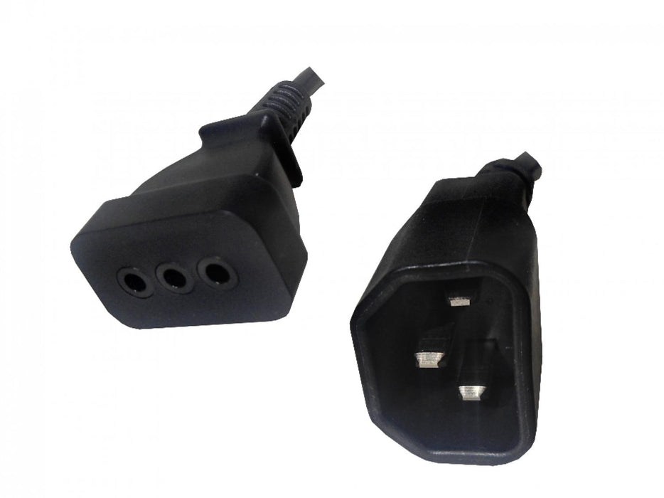 Cable de Poder 0,6mt Negro Hembra-IH a C14-Macho Clickbox