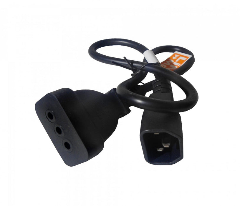Cable de Poder 0,6mt Negro Hembra-IH a C14-Macho Clickbox