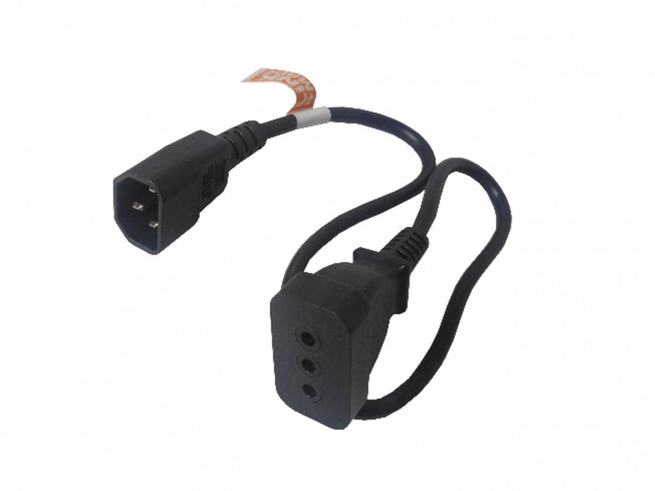 Cable de Poder 0,6mt Negro Hembra-IH a C14-Macho Clickbox