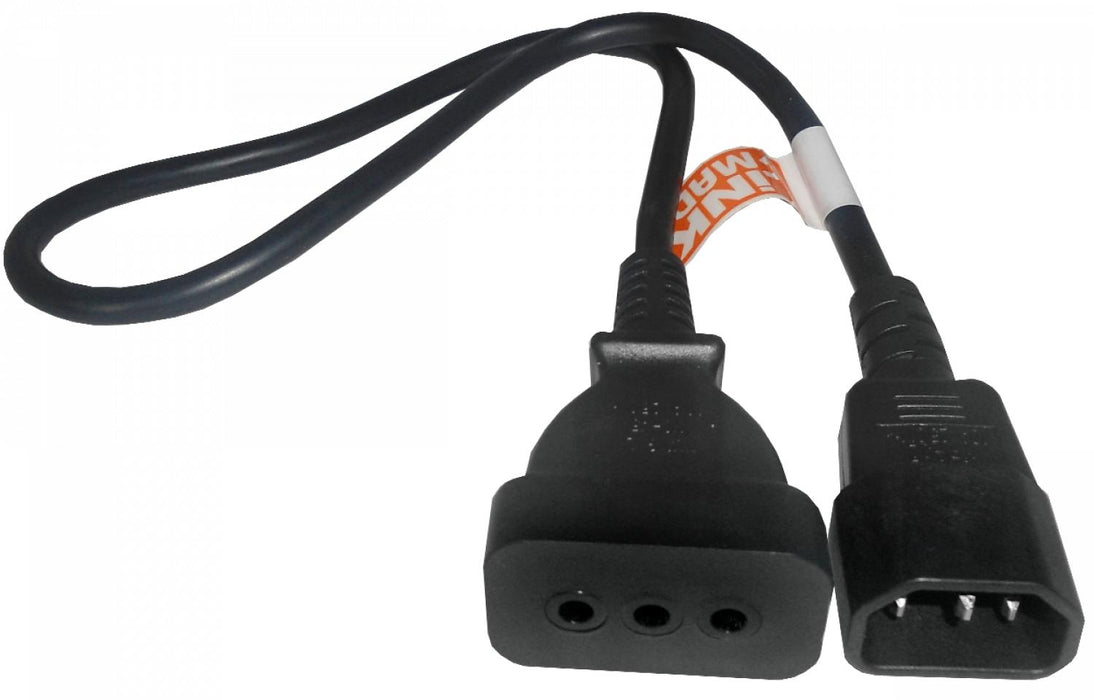 Cable de Poder 0,6mt Negro Hembra-IH a C14-Macho Clickbox