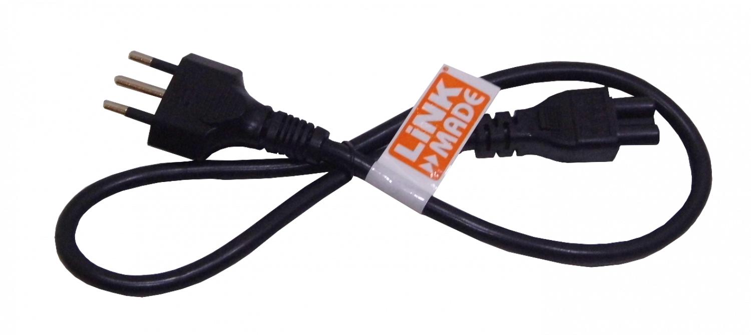 Cable de Poder Negro 0,6mt Trebol-C5-Hembra Clickbox