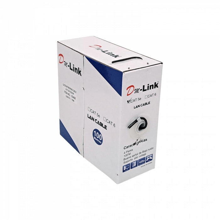 Cable de red Cat5e 100m negro UTP unifilar Clickbox