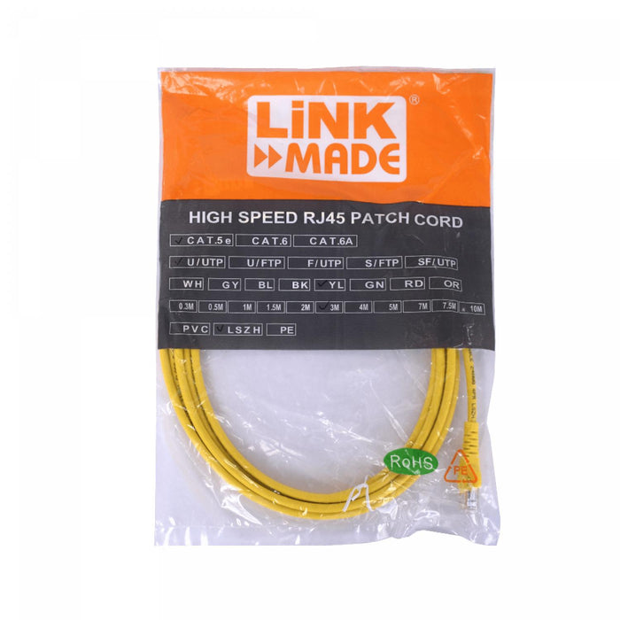 Cable de red Cat5e amarillo inyectado de 3 metros Clickbox