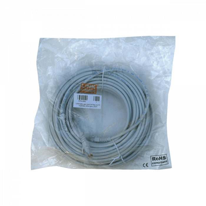 Cable de red Cat5e inyectado de 20 metros en gris Clickbox