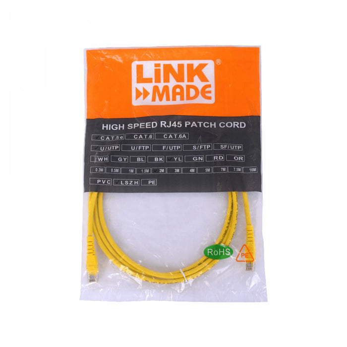 Cable de Red Cat5e Inyectado 2MT Amarillo Clickbox