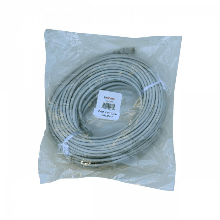Cable de red CAT5E UTP CCA 30mt Gris Clickbox