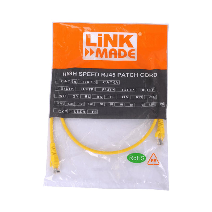 Cable de Red Cat6 Amarillo 1MT Inyectado Clickbox