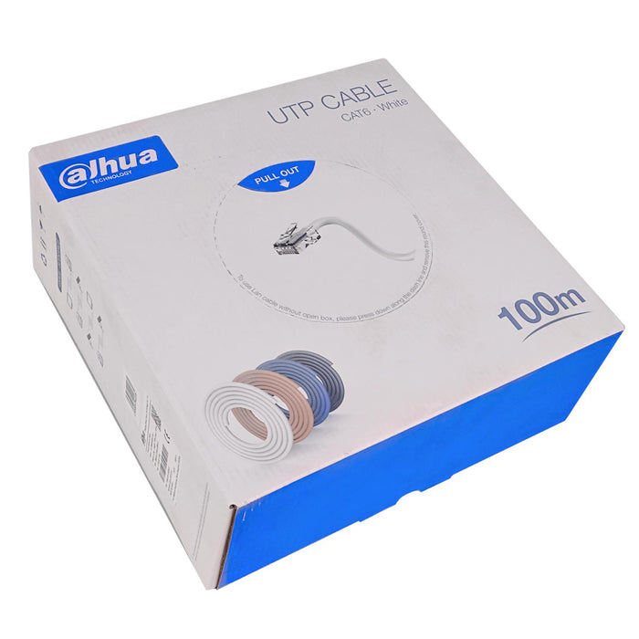Cable de red Cat6 blanco de 100m para uso Clickbox