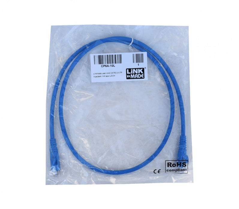 Cable de red Cat6 inyectado de 1 metro azul Clickbox