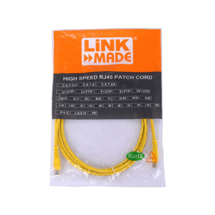 Cable de red Cat6 inyectado de 2 metros amarillo Clickbox