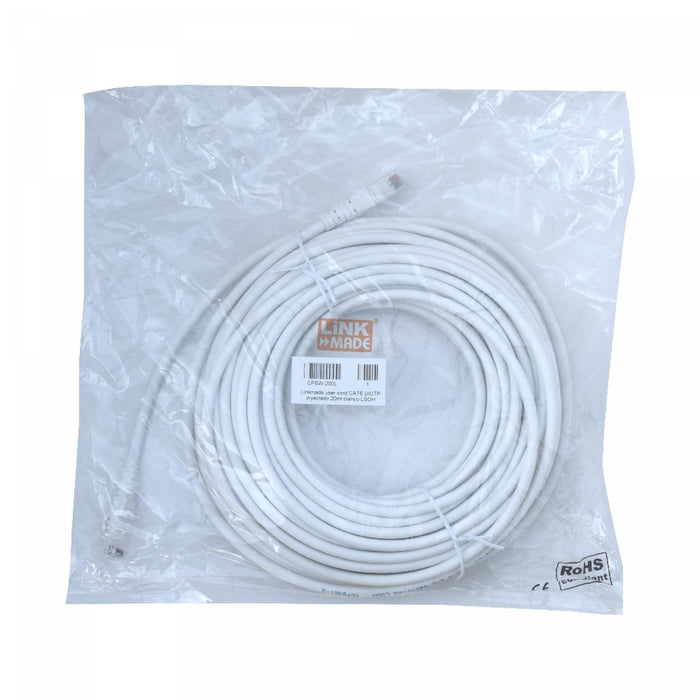 Cable de red Cat6 U/UTP blanco de 20 metros Clickbox