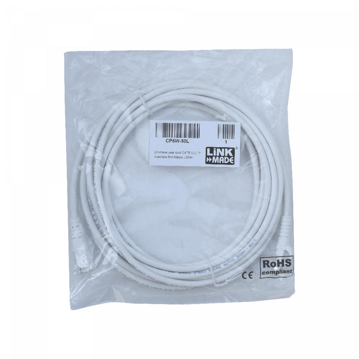 Cable de red Cat6 U/UTP blanco de 5 metros Clickbox
