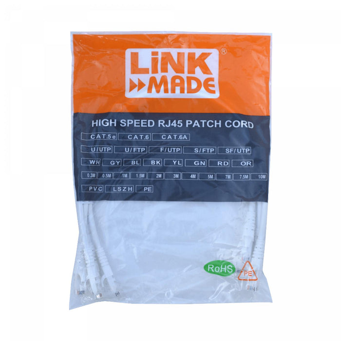 Cable de red Cat6 U/UTP blanco de 50cm Clickbox