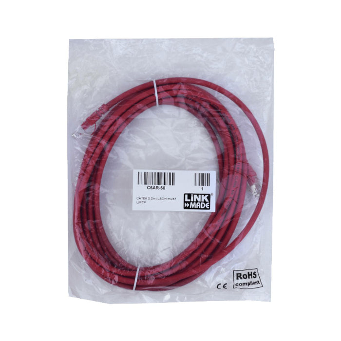 Cable de Red Cat6A LINKMADE 5m Rojo U/FTP Clickbox