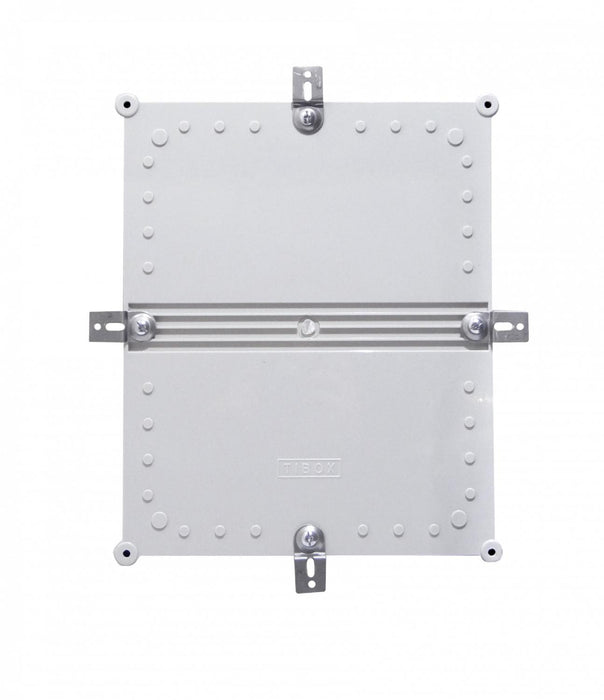 Caja Plástica Gris 340x280x130mm con Tapa y Placa Clickbox