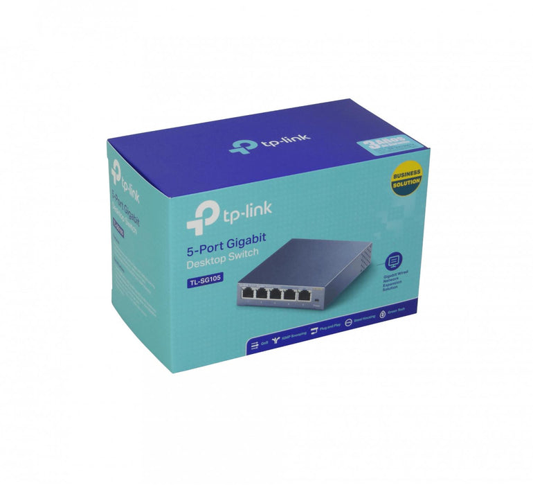 Switch Gigabit Ethernet Metálico de 5 Puertos Clickbox