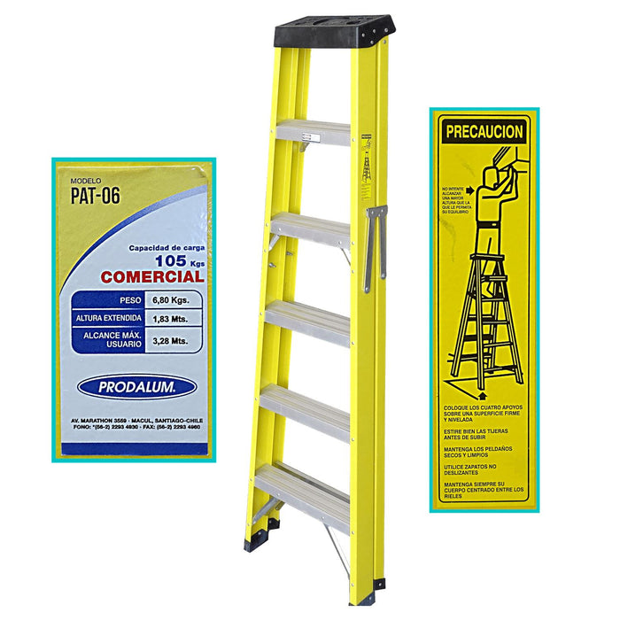 Escalera Fibra Vidrio 06 Peldanos 1.83 Clickbox
