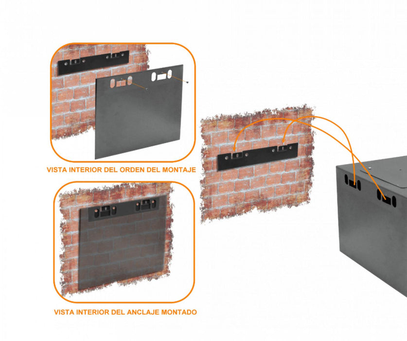 Gabinete Rack Pared 7U Negro 45cm Clickbox