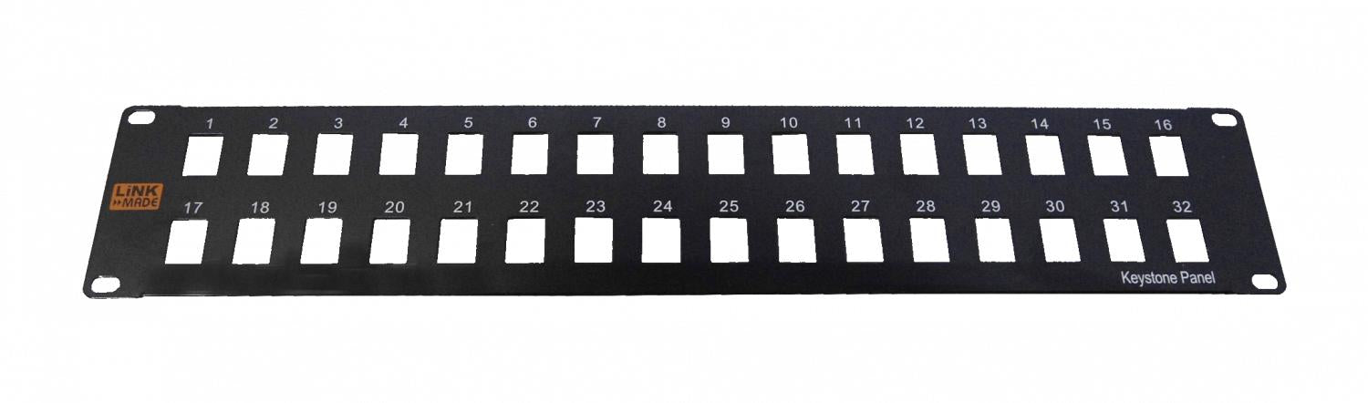Panel de conexión metálico de 32 keystones sin Clickbox