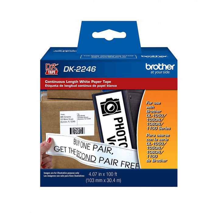 Papel térmico adhesivo Brother 103mm 30,4mt negro Clickbox