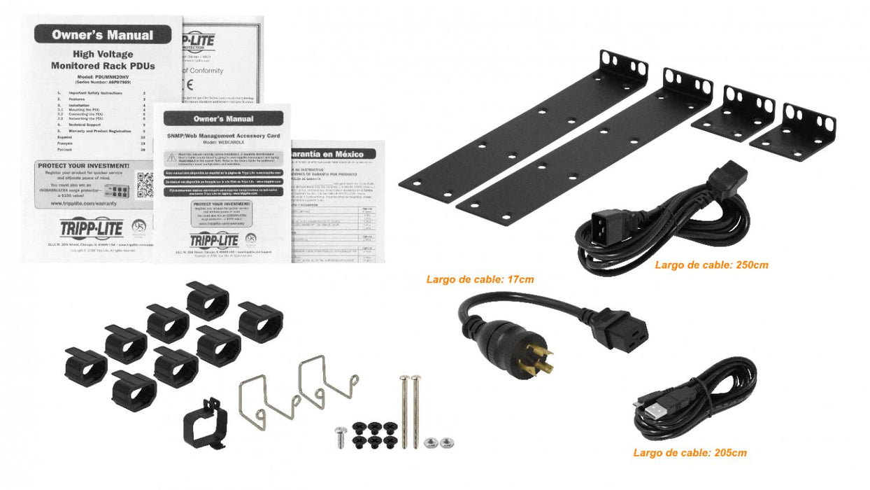 PDU TRIPPLITE 8-Enchufes IP 8-C13 1-C20 LAN USB Clickbox
