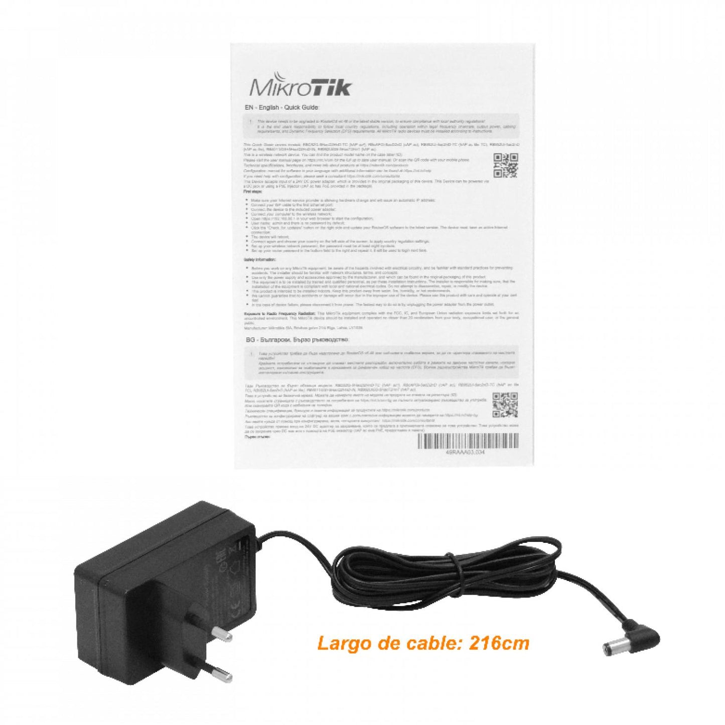 Router inalámbrico MIKROTIK AC750 2,4GHz/5GHz USB Clickbox