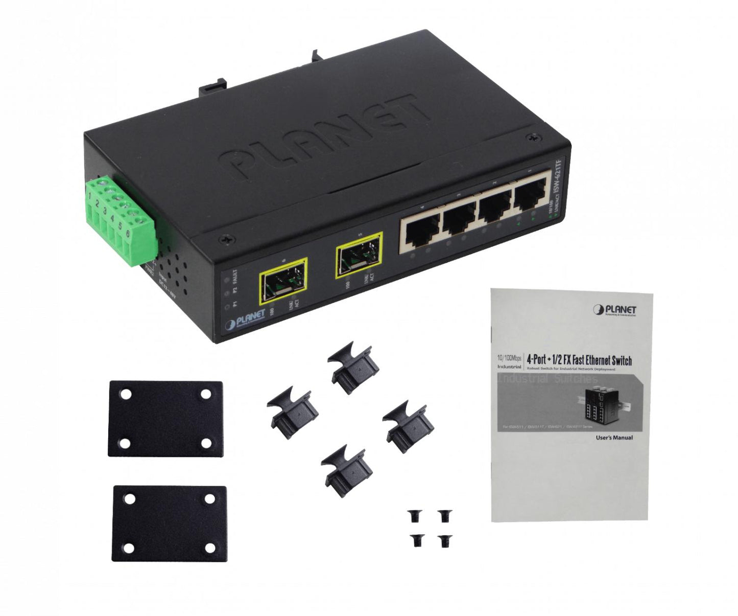 Switch Industrial PLANET 4-100 2-SFP-100 Clickbox