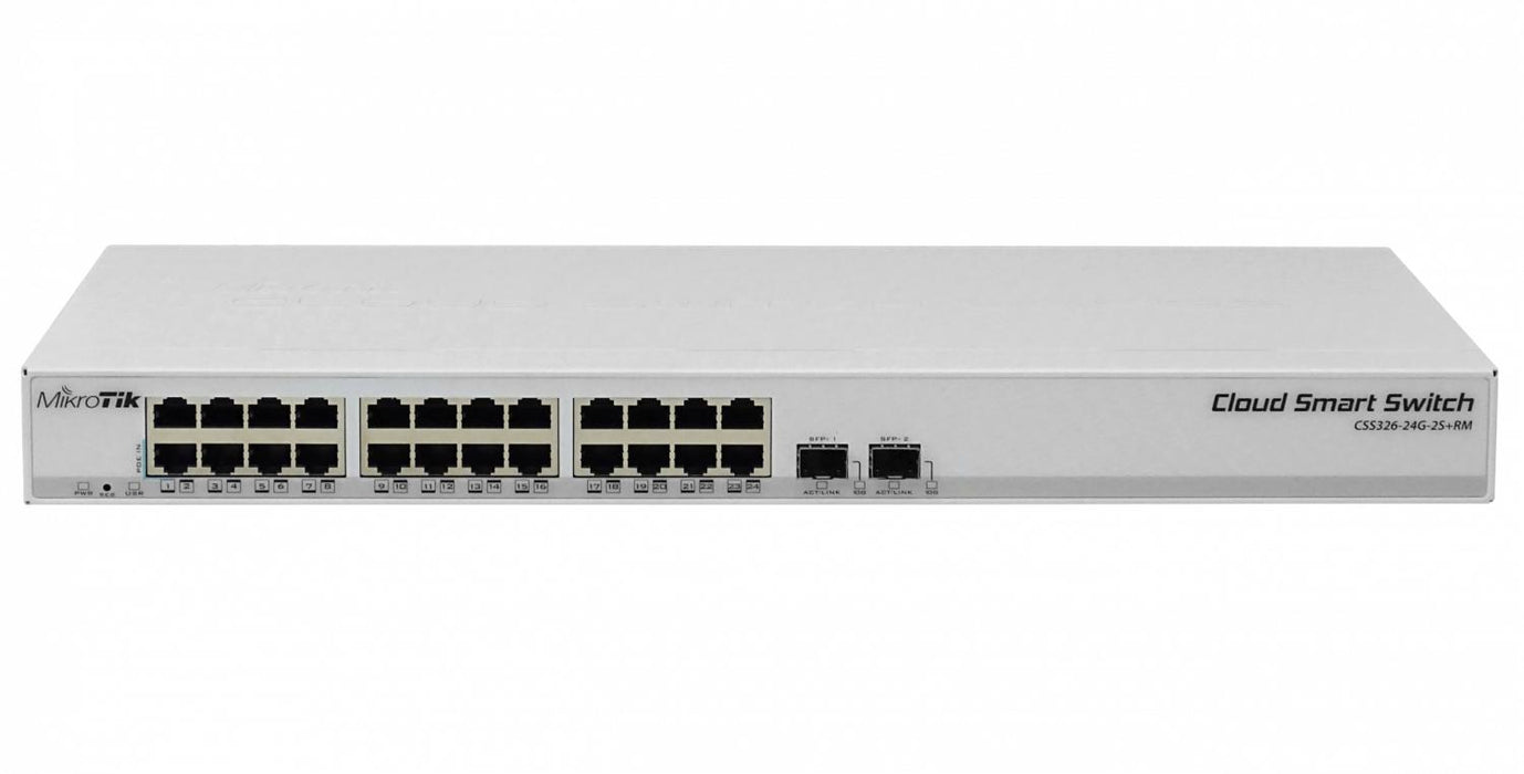 Switch MikroTik 24 puertos Gigabit con 2 puertos Clickbox