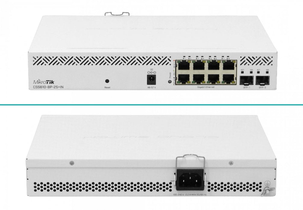 Switch PoE 8 Puertos Gigabit con 2 Puertos SFP+ Clickbox