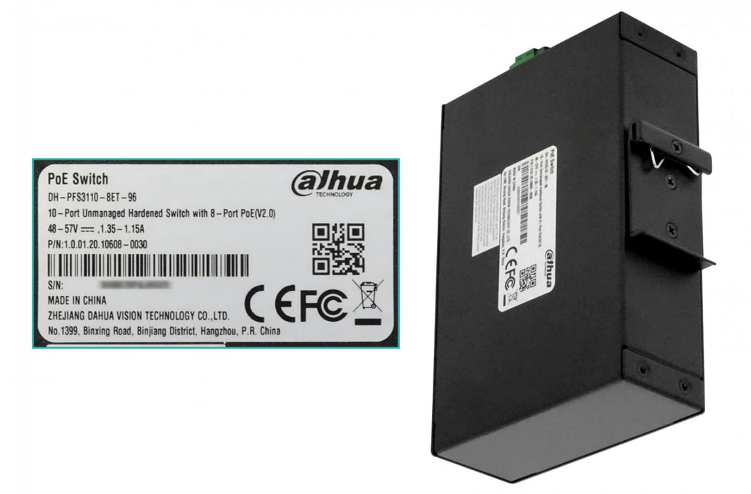 Switch PoE Industrial DAHUA 8-100-PoE 96W 1-1000 Clickbox