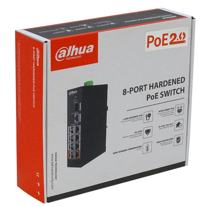 Switch PoE Industrial DAHUA 8-100-PoE 96W 1-1000 Clickbox