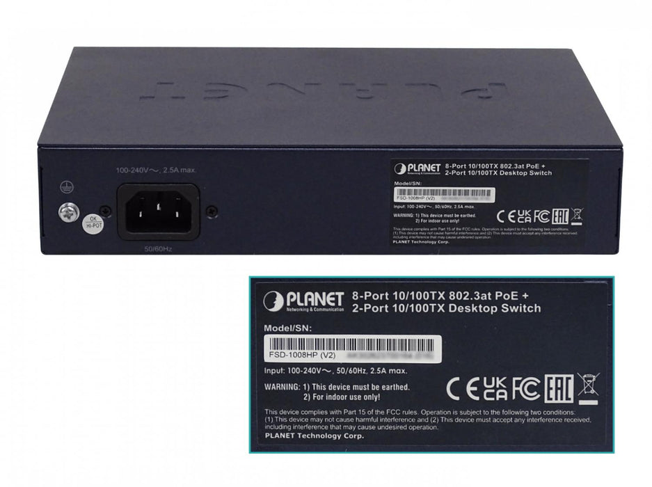 Switch PoE PLANET 8-Puertos 120W Clickbox