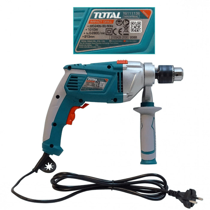 Taladro de Impacto Industrial TOTAL 1010W 240VAC Clickbox