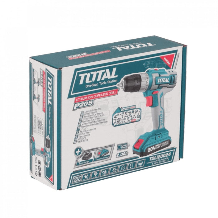 Taladro inalámbrico TOTAL P20S 20V con capacidad Clickbox